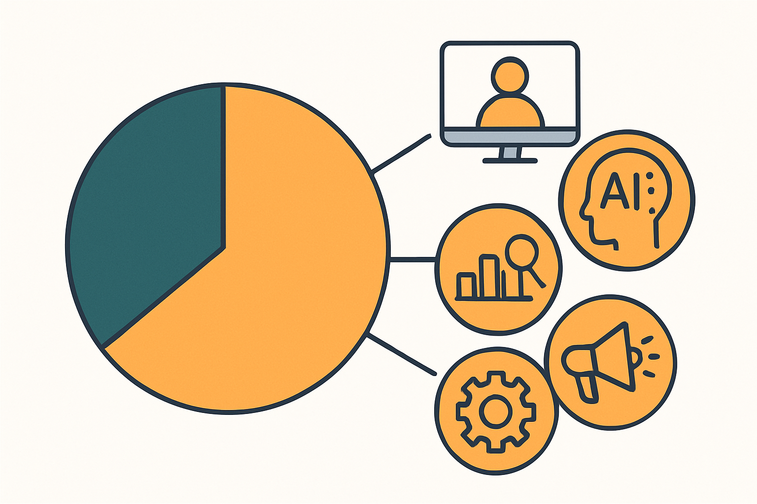 AI 기술 도입 현황을 나타내는 인포그래픽